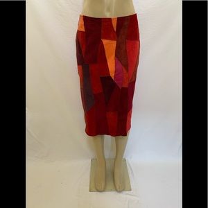 Anthropologie Sz 6 Multicolor Leather Pencil Skirt
